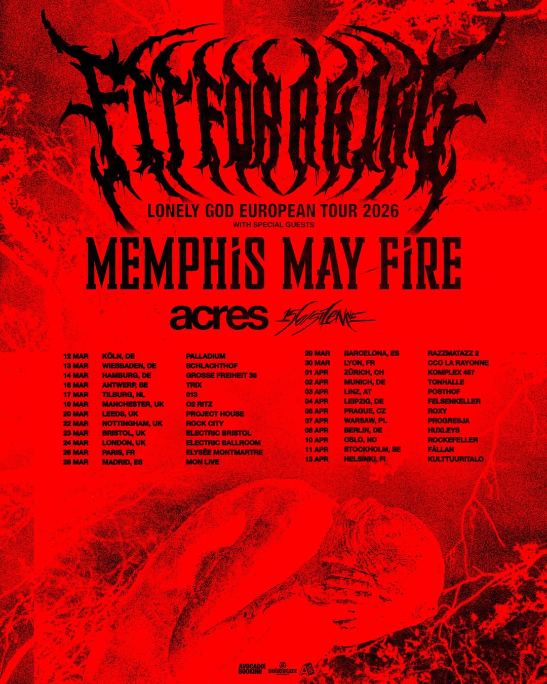 Fit For A King The Lonely God Tour Poster 2025-2026